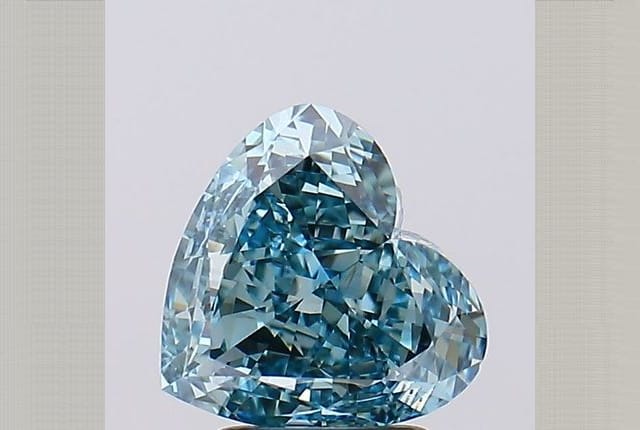 Carat Heart Blue Lab Grown Diamond FVBLU Color VS1 Clarity
